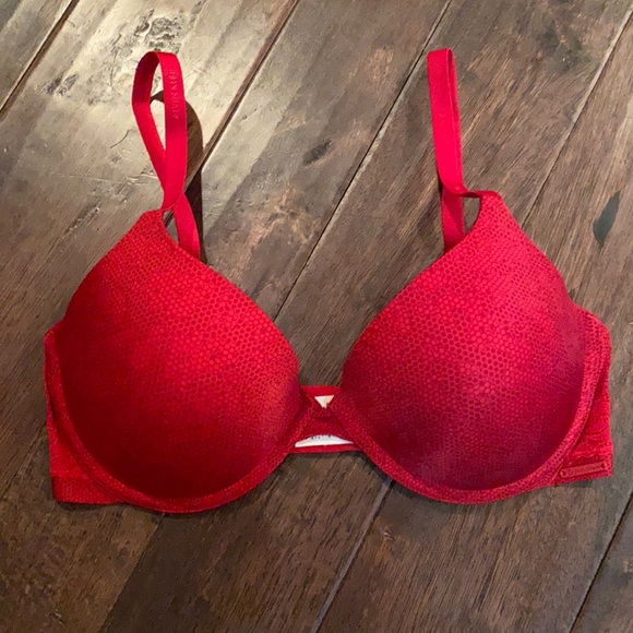 Calvin Klein Red Push Up Bra. 34D. - Picture 1 of 8